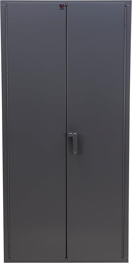 Jamco Extra Heavy Duty Steel Storage Cabinet with Solid Lockable Doors, 14-Gauge All-Welded Metal Cabinet, 4 Adjustable Shelves, 7,200 lbs Capacity, 24" D x 36" W x 74" H, Gray