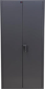 Jamco Extra Heavy Duty Steel Storage Cabinet with Solid Lockable Doors, 14-Gauge All-Welded Metal Cabinet, 4 Adjustable Shelves, 7,200 lbs Capacity, 24" D x 36" W x 74" H, Gray