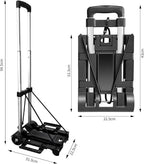 Aluminum Folding Hand Trucks,Small Folding Hand Truck Dolly with 2 Wheels,Collapsible Cart Portable Dolly,Lightweight Travel Hand Truck/Heavy Duty Moving Dolly for Airport Travel Moving Use