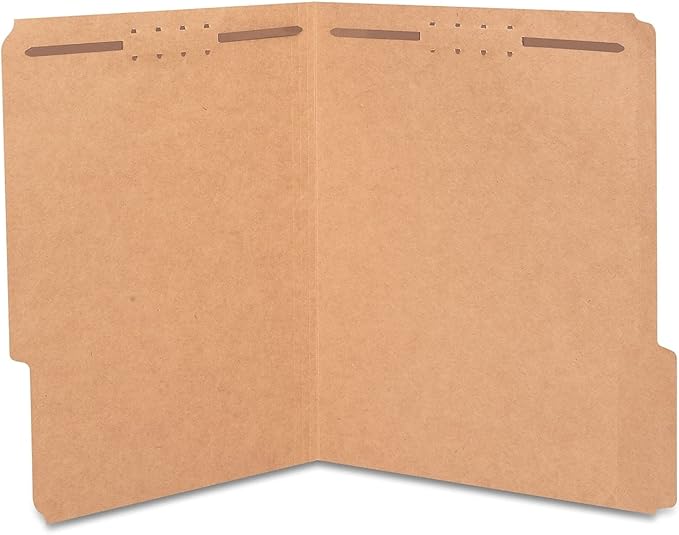 Staples Reinforced Fastener Folders Letter Size Kraft 50/Box