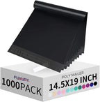 Fuxury Poly Mailers 14.5x19 Inch 1000 Pack, Bulk Shipping Bags for Clothing, Strong Adhesive Shipping Envelopes for Small Business Suppliers,Waterproof Mailers Poly Bags Mailing Envelopes Black