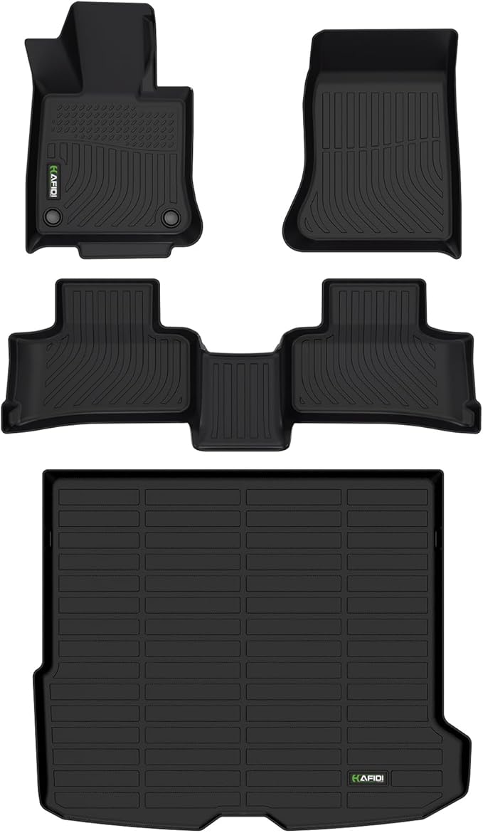 HAFIDI® Floor Mats & Cargo Liner Set Fit for 2023-2026 Mercedes Benz GLC& GLC 300& GLC 350e& GLC 43 AMG, All Weather Protection TPE Anti-Slip Car Full Set Floor Liners Custom Accessories - Black