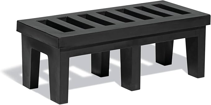 PolyMight Heavy-Duty Plastic Poly Dunnage Rack for Warehouses and Commercial Industrial Storage 48" x 22" x 18" with 1200 lb Capacity