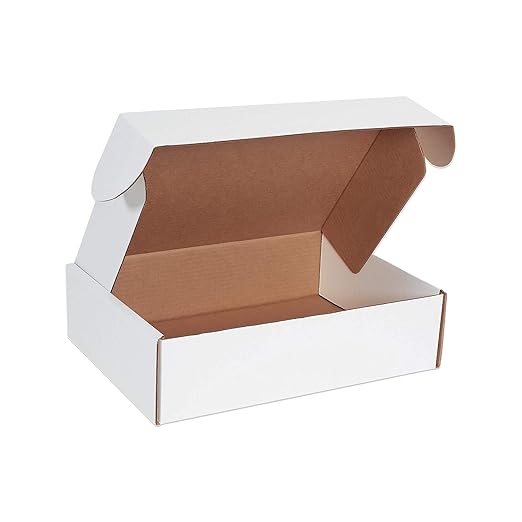 BOX USA 15" Deluxe Shipping Boxes 15 1/8"L x 11 1/8"W x 4"H , 50-Pack - White Box Mailers for Packaging, Storage, Gifts or Bulk Business Orders