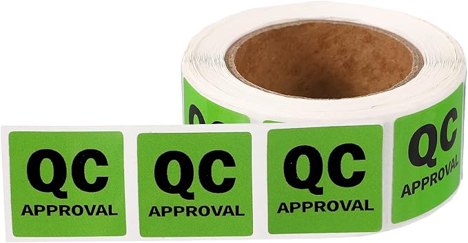 PATIKIL 360 Pcs 1 Roll QC Approval Labels, 1 Inch Square Inventory Control Adhesive Round Labels Food Service Quality Control Stickers for Warehouse Management Inspection, Light Green