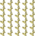 HAHIYO 0.87inch Light Gold Bulldog Clips Metal File Hinge Binder Clips Clamps Save Space Strong Spring Jaws Rock Solid Grip Book Lay Flat Deburred Edge for Hang Photos Wall Grid Dog Food 30PCS