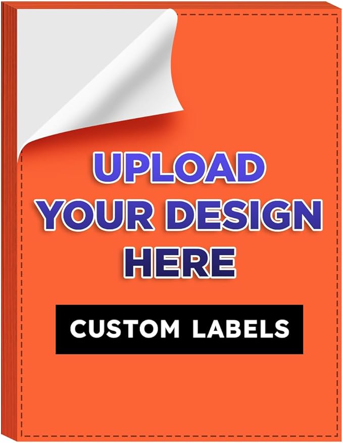 Custom Bright Neon Color Labels, Print Your Own Stickers, Upload Your Design for Printing - Smooth Matte Finish, Strong Adhesive, Crack and Peel - 3.5" x 2" - 25 Sheets per Pack (Dark Orange)