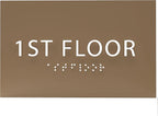 6" X4" 1st Floor Sign - ADA Compliant Tactile Graphics Grade 2 Braille Text Wall Sign| Directional Assistance, Floor Number Sign for Office, Schools, Hospitals, Apartments