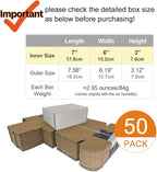 50 Pack 7x6x3'' Small Shipping Boxes, Corrugated Cardboard Mailers for Business, White (CM763)