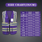 AYKRM 11 color High Vis Reflective Safety Vest for Women Men Security Pocket Zipper