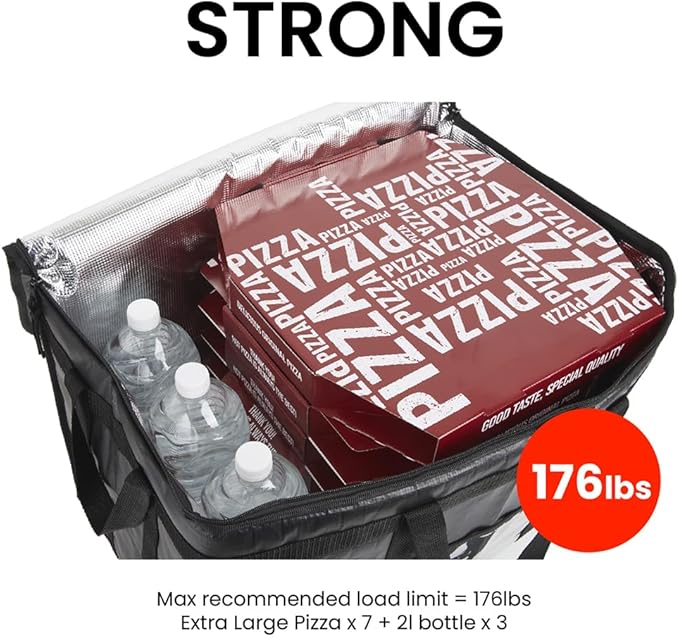 NZ home Durable 3XL PRO Insulated Cooler Bag and Food Warmer for Delivery & Grocery Shopping with Zippered Top, Blue Commercial Grade (1 Pack)