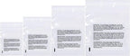 Poly Bags with Suffocation Warning 4x6", 5x7", 6x9", 8x10" - Small Combo Pack of 400 (100 each size) - Clear Poly Bags by Retail Supply Co - Resealable