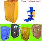 Replacement Janitorial Cart Bag with 5 Pockets,25 Gallon Housekeeping cart Bag High Capacity Waterproof Thickened Commercial Janitorial Cleaning Cart Bag with 6 Brass Grommets (Yellow with 5 Pockets)