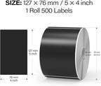 500 Pcs Rectangle Inventory Stickers Vinyl 3 × 5 Inch Moving Labels for Storage Bins Self Adhesive Color Coding Labels Waterproof Removable for Boxes Warehouse Classroom Office, Black