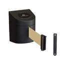 Crowd Control Warehouse - CCW Series WMB-220 Fixed Wall Mount Retractable Belt Barrier - 15 Foot, Light Brown Belt with Black ABS Case
