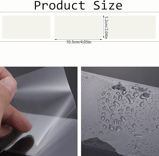 500 PCS Label Protectors, Clear Label Protectors Waterproof Clear Labels for Protecting Barcodes, Books, Numbers, Clothes Food Labels in Laboratory, Library, Office, Supermarket (4.05×2.04inch)