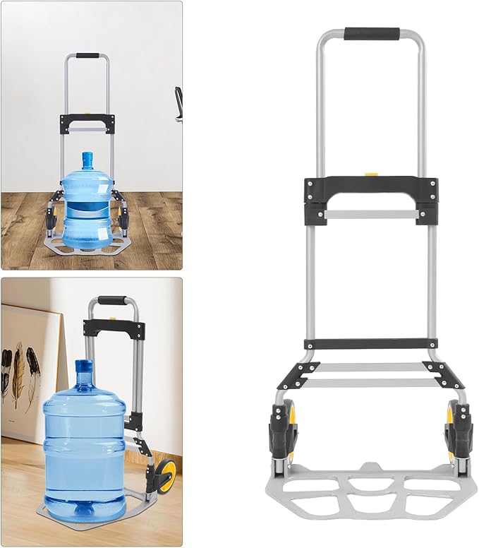Folding Stair Climbing Cart Trolley 309 Lbs Capacity, Heavy Duty Aluminum Hand Truck Dolly Cart W/Wheel & Telescoping Handle for Home, Moving, Groceries, Warehouse