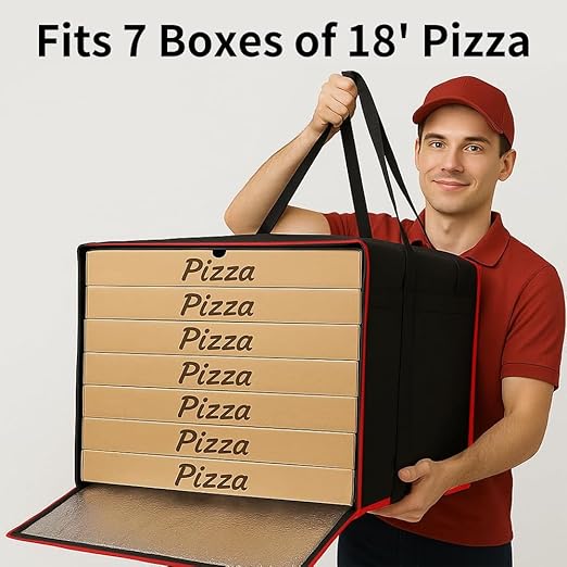 Bodaon Insulated Pizza Delivery Bags for Rideshare Delivery Drivers, 20"×20"×14" Large Thermal Food Carrier, Dashers Carry Warmer Package, Grocery Catering Supplies, Hot Pizza Carrier Insulated Bags
