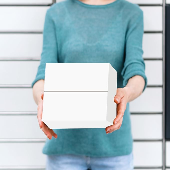 Hoikwo 6x6x6 Shipping Boxes Set of 25, White Corrugated Cardboard Box for Small Business for Packaging Mailing