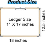 Acocony 11x17 Clipboard Landscape with Hardware Corner Guard Extra Large Clipboard Hardboard Low Profile Clip 11 x 17 Clipping Board MDF Pack of 1