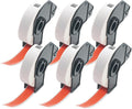 BETCKEY - File Folder Labels Replacement for Brother DK-1203 (0.66 in x 3.4 in), Compatible with Brother QL Label Printers [6 Rolls/1800 Labels, Red]