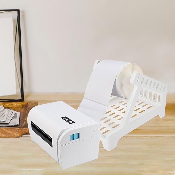 Convenient Plastic Shipping Label Rack for Desktop Thermal Printers Abs Sticker Holder Organizer Space-Saving Roll Stand Compatible with Label Machines for Office and Shipping Use