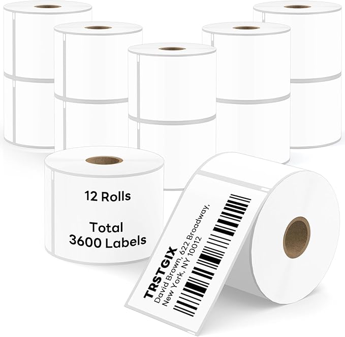 Compatible DYMO 30256 (2-5/16" x 4") Direct Thermal Shipping Labels, Large Barcode & Address Labels Replacement for DYMO LabelWriter 450, 4XL, Rollo, Zebra (12 Rolls / 3600 Labels), TRSTGIX