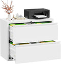 INTERGREAT Lateral File Cabinet 2 Drawer, Metal 2 Drawer White Filing Cabinet with Lock for Home Office, Locking File Cabinets for Letter/Legal/F4/A4 Size Hanging Files, Easy Assembly