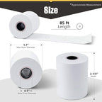 Azure Zone, Thermal Paper Rolls 2-1/4 X 85ft, 50 Rolls, Fits Most POS Machines and Cash Registers, Great for Businesses and Sales