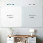 MaxGear Glass White Board 96"x48", Magnetic Glass Dry Erase Board for Wall, Large Frameless Whiteboard with 1 Eraser,3 Markers and 6 Magnets for Office, School, Home