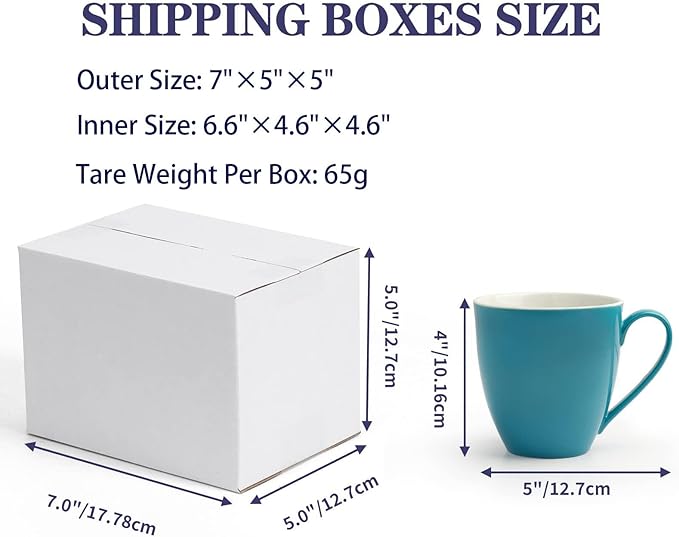 Shipping Boxes for Small Business, White 40 Pack 7x5x5 Inch Corrugated Cardboard Boxes for Packaging, Mailing, Storage