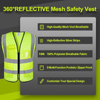 BeautyWill Custom Logo Safety Vest Class2 High Visibility Reflective Vest Breathable Construction Vest