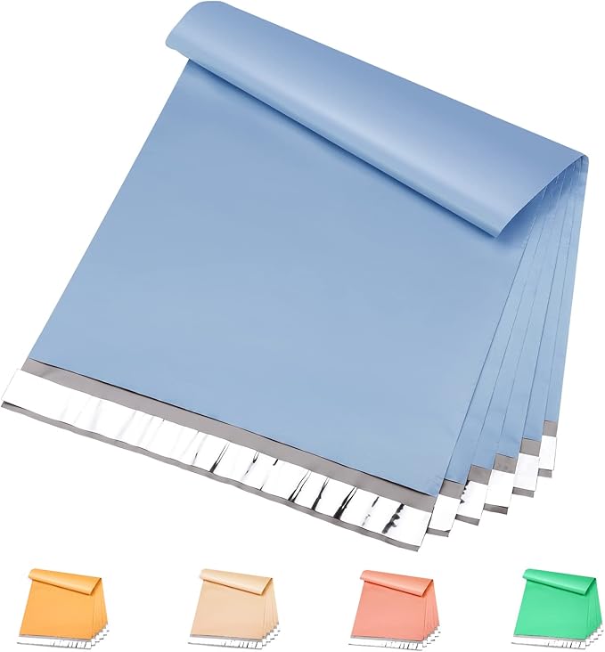 Metronic Poly Mailers Bags 14.5x19 100 Pcs | Medium Shipping Bags for Clothes | Large Mailers Poly Bags, Shipping Envelopes, Mailing Bags for Small Business with Strong Adhesive Blue