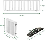 Freestanding Foldable Dog Gate - 4 Panel Room Divider (White)