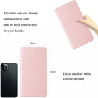 2Pack Leather Car Registration and Insurance Card Holder, Car Document Holder for Cards License with Magnetic Shut (Pink+Black)