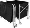 Commercial Laundry Cart with Wheels Heavy Duty Collapsible Laundry Baskets 12 Bushel (400l), Industrial Rolling Baskets Trucks with Steel Frame and Waterproof Oxford Cloth, 300 Lbs Weight Capacity