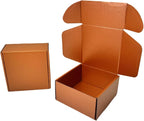 10 Pcs 9.8 x 9.8 x 4 inches Large Size Corrugated Cardboard Gift Boxes Recyclable Shipping Boxes for Mailing & Holidays, Wedding, Birthday, Gifts Packaging (Copper, 9.8 x 9.8 x 4")