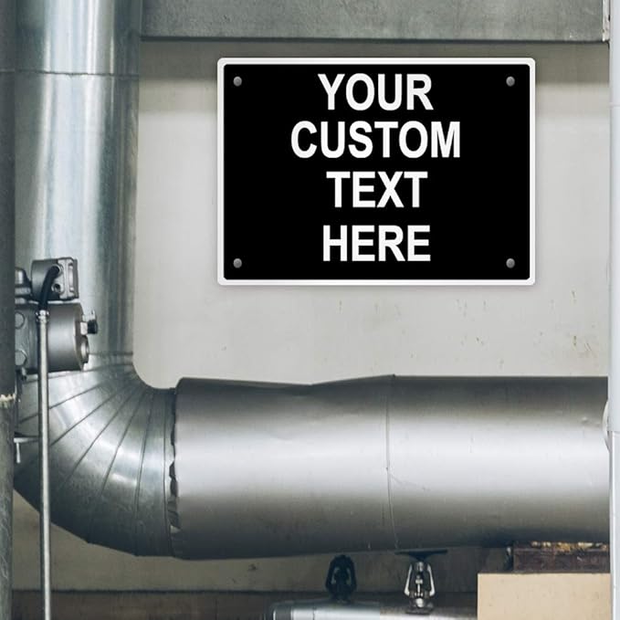 Aluminum Weatherproof Metal Sign Multiple Sizes Custom Personalized Text Here Black White Traffic Regulation Horizontal Street Signs 14x10Inches