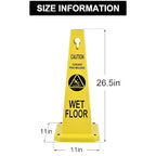 OrangeStar 8-Pack Wet Floor Caution Cones, Yellow Four Sided Bilingual Warning Message Safety Traffic Cones with Heavy Rubber Base for Indoor/Outdoor Use