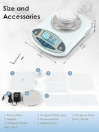 CGOLDENWALL Precision Lab Scale 1000g X 0.01g Digital Analytical Balance Laboratory Balance Jewelry Scale Scientific Scale 0.01g Accuracy 110V (1000g, 0.01g)