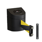 Crowd Control Warehouse - CCW Series WMB-220 Magnetic Wall Mount Retractable Belt Barrier - 15 Foot, Black and Yellow Diagonal Belt with Black ABS Case