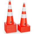 RoadHero 12 Cones Traffic Cones 28 Inch, Orange Safety Cones with Reflective Collar, Cones for Parking Lot, Sport and Driving Training, Road Safety, Construction Events