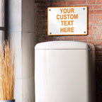 Aluminum Weatherproof Metal Sign Multiple Sizes Custom Personalized Text Here White Orange Warning Horizontal Street Signs 10x7Inches