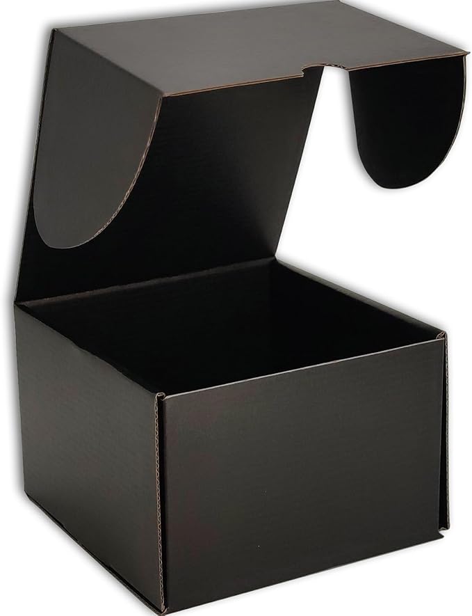 6x6x4 inches Small Shipping Boxes Set of 25 - Black Mailer Corrugated Cardboard Boxes for Shipping Packaging Mailing Products
