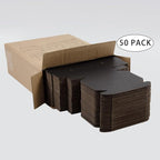 50 Pack 4x4x1 Inches Small Shipping Boxes, Black Corrugated Cardboard Boxes, Moving Mailing Packing Box