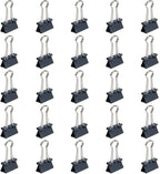 JAM PAPER Colorful Binder Clips - Small - 3/4 Inch (19 mm) - Grey Binderclips - 25/Pack