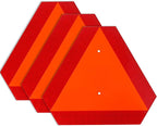 3 Pack Slow Moving Vehicle Sign,14"x16" Slow Moving Vehicle Triangle,Plastic Safety Sign Reflective for Golf Cart Tractor UTV,Up to 7 Years Outdoor Weatherproof