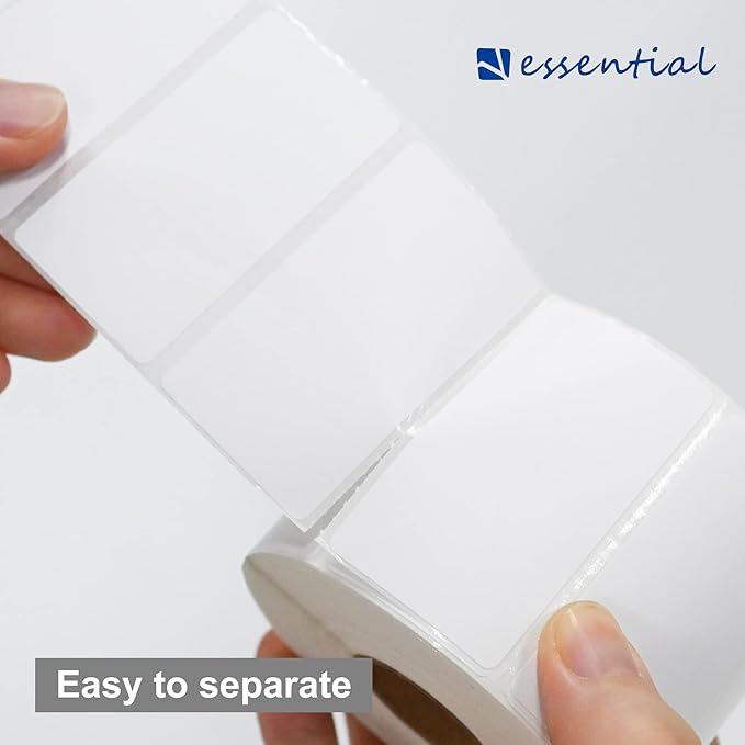 ESSENTIAL 2.25"x 1.25" (57mm ×32mm) Direct Thermal Barcode Labels, Shipping Labels, Compatible with Zebra & Rollo Label Printer, 1000 Label of Roll (12 Rolls, 12000 Tags)