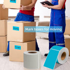 PARLAIM 3" x 5" Rectangle Adhesive Color Code Stickers,250 per Dispenser Box Roll Square Label Inventory Stickers Teal