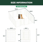 FXW Rollick Unleashed Dog Playpen for Indoor, Yard, RV Camping, 40 inch 16 Panels for Medium and Large Dogs, White│Patented